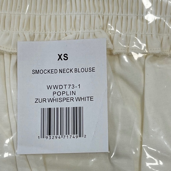 WeWoreWhat Smocked Neck Blouse Whisper White/Ivory - Size XS - NWT - Picture 6 of 6